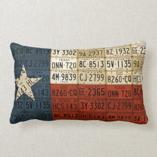 Texas-Flagge Lone Star State Nummernschild Kunst Lendenkissen