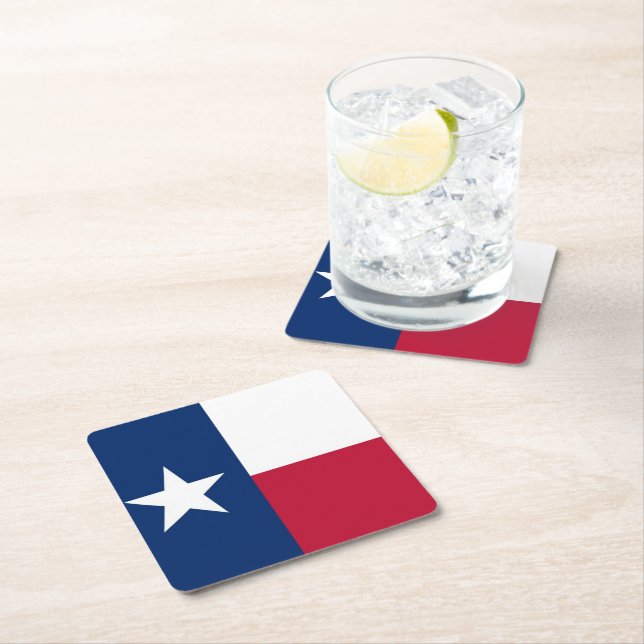 Texas-Flagge Rechteckiger Pappuntersetzer (Vor Ort)