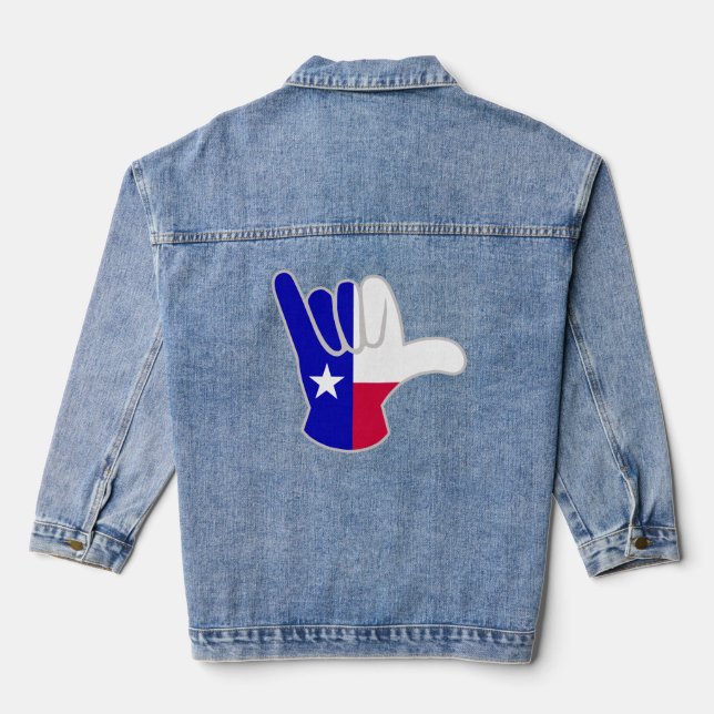 Texas flagge Shaka Jeansjacke (Rückseite)