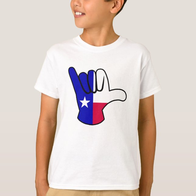 Texas flagge Shaka T-Shirt (Vorderseite)