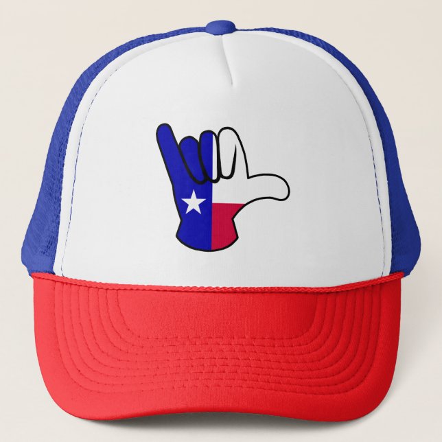 Texas flagge Shaka Truckerkappe (Vorderseite)