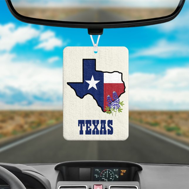 Texas-Flagge und Blume Bluebonnet Autolufterfrischer (Von Creator hochgeladen)