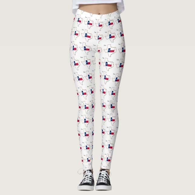 Texas-Flagge und -Karte Leggings (Vorderseite)