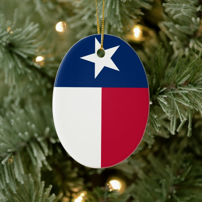 Texas-Flagge (vertikal) Keramik Ornament (Baum)