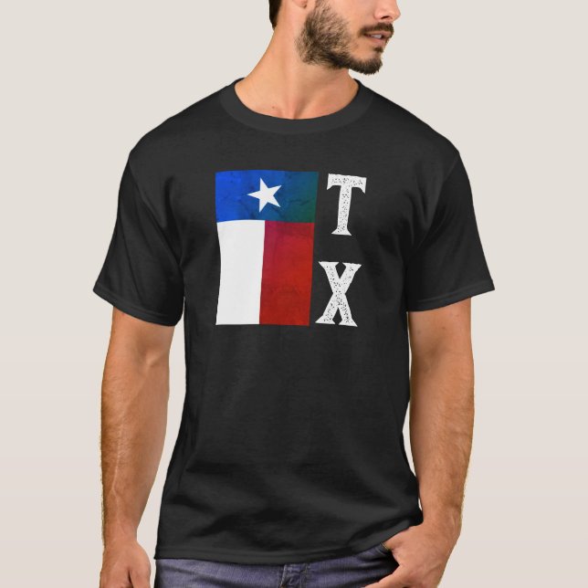 Texas-Flagge (vertikal) T-Shirt (Vorderseite)