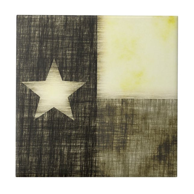 TEXAS-FLAGGEN-ALTES ZEICHNEN FLIESE (Vorderseite)