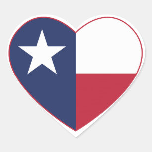 Texas-Flaggen-Herz Herz-Aufkleber