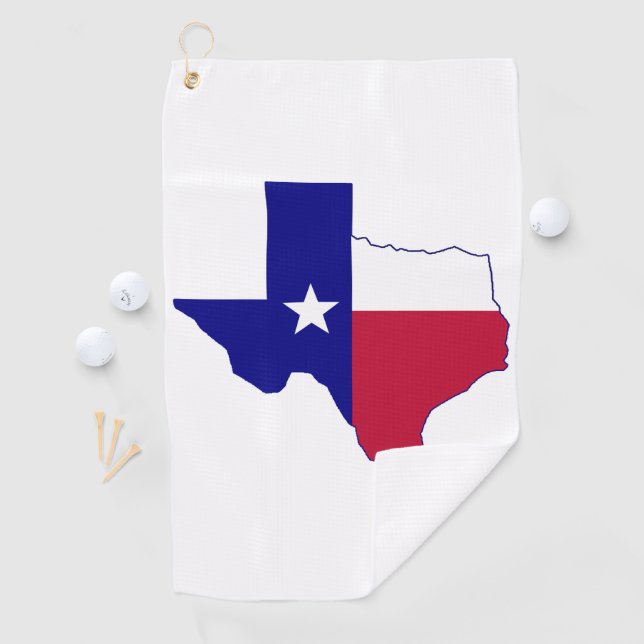 Texas-Flaggen-Karte Golfhandtuch (Insitu)