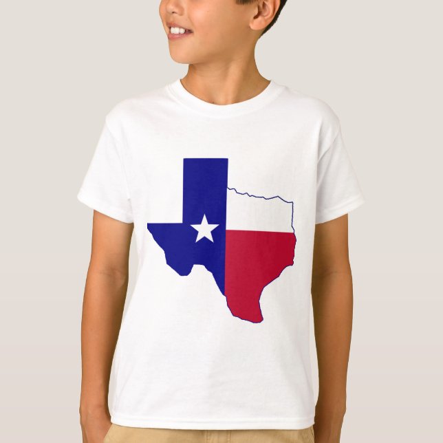 Texas-Flaggen-Karte T-Shirt (Vorderseite)