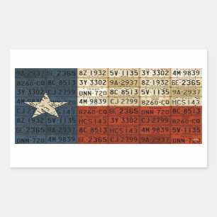 Texas-Flaggen-Kfz-Kennzeichen-Kunst-einziger Rechteckiger Aufkleber