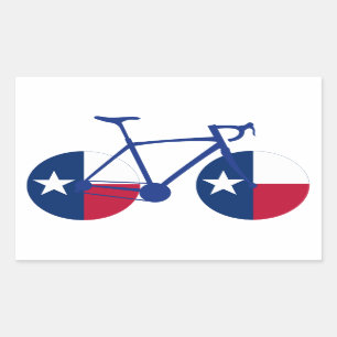 Texas-Flaggen-Radfahren Rechteckiger Aufkleber