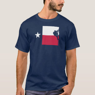 Texas-Flaggen-T - Shirt - Felsen-Klettern
