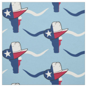 Texas Flaggenleiter Kopf mit Cowboy-Hut Stoff