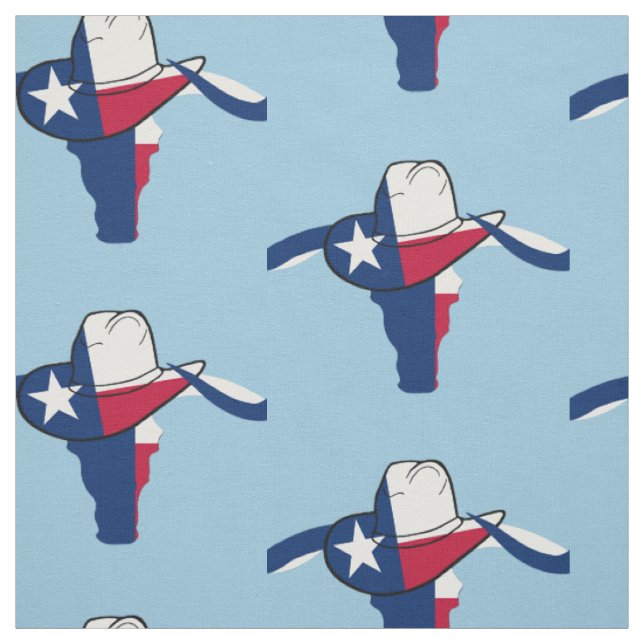 Texas Flaggenleiter Kopf mit Cowboy-Hut Stoff (Muster)