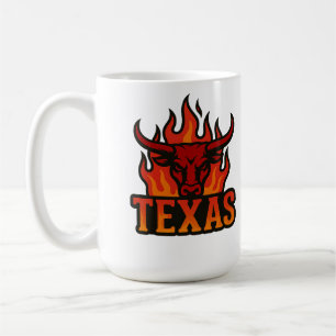 Texas Flame Bull Head - Fiery Longhorn Western Kaffeetasse