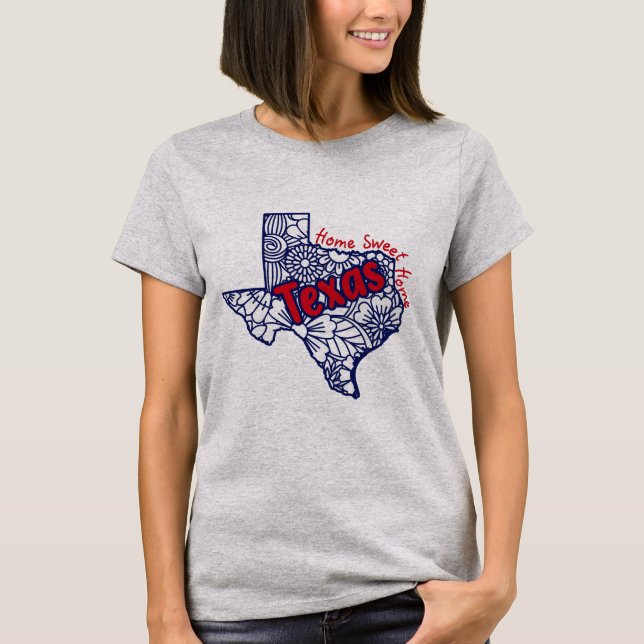 Texas Floral Doodles T-Shirt (Vorderseite)