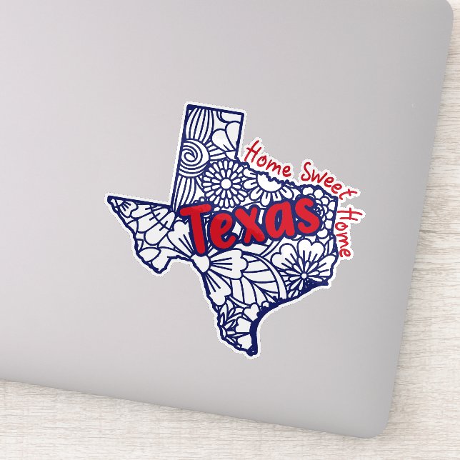 Texas Floral Doodles Vinyl Decal Aufkleber (Detail)