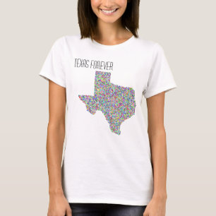 Texas Forever Colorful Graphic Baseball T-Shirt