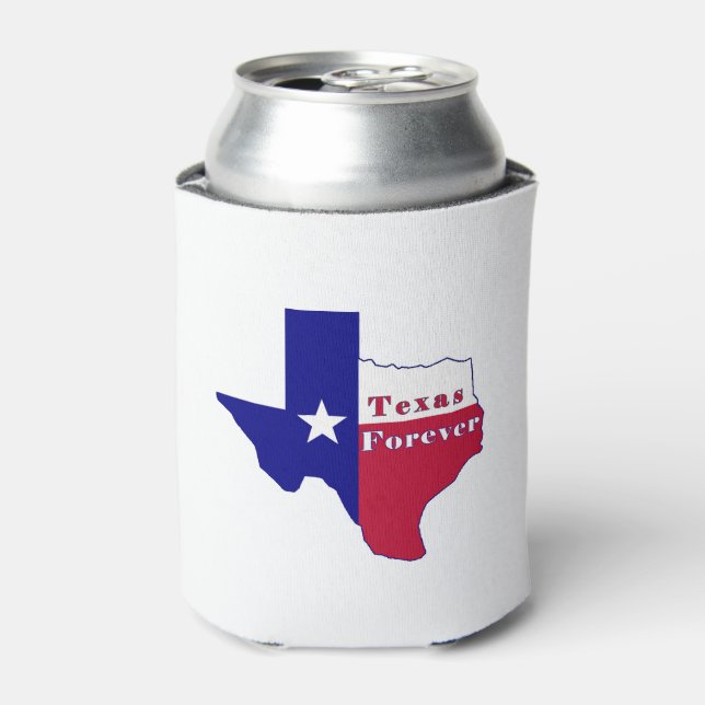Texas Forever Flag Karte Dosenkühler (Kanne Vorderseite)