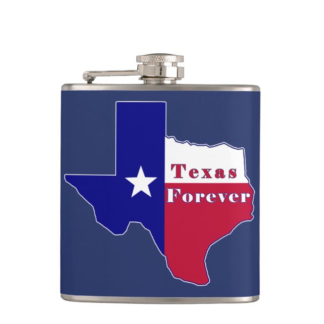 Texas Forever Flag Karte Flachmann (Vorderseite)
