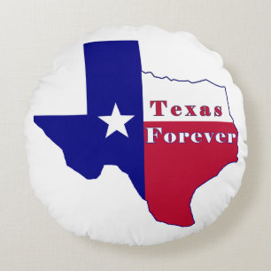 Texas Forever Flag Karte Rundes Kissen