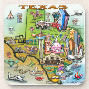 Texas Fun Map Untersetzer