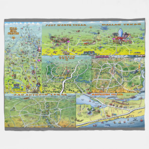 Texas Fun Maps Fleecedecke