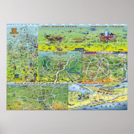 Texas Fun Maps Poster