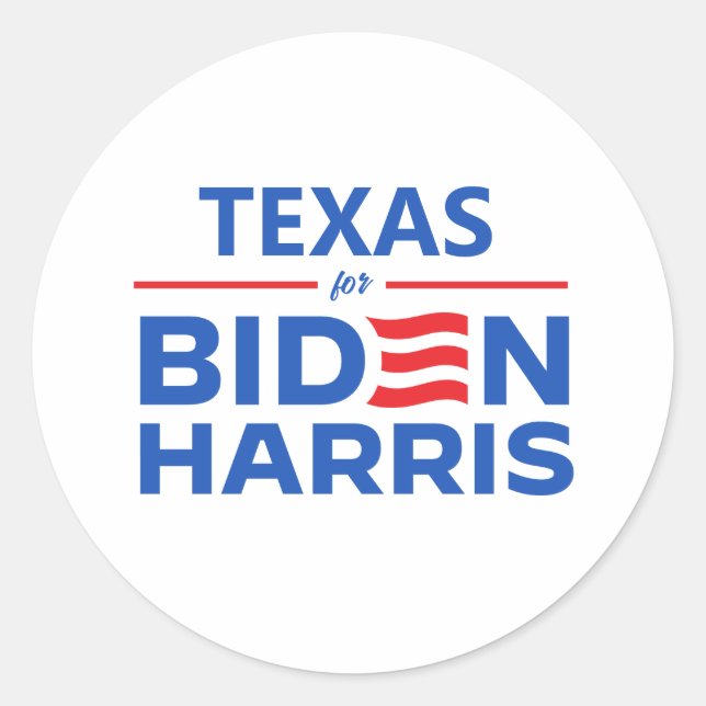 Texas für Biden Harris Runder Aufkleber (Vorderseite)