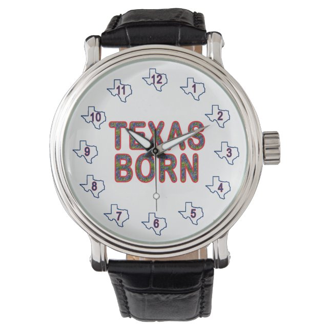 Texas Geboren Bluebonnet Armbanduhr (Vorderseite)