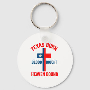 Texas geboren, Blut erkauft, Himmel gebunden Kreuz Schlüsselanhänger