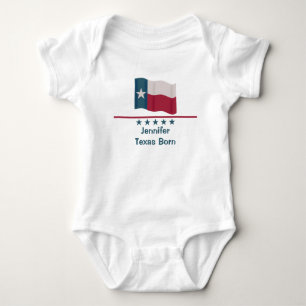 Texas Geboren Long Star Flaggenname Personalisiert Baby Strampler