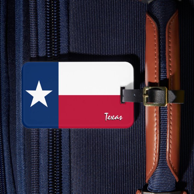 Texas-Gepäckmarken, patriotische Texas-Flagge Gepäckanhänger (Vorderseite Insitu 4)