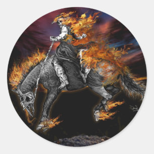 Texas Ghost Rider Runder Aufkleber