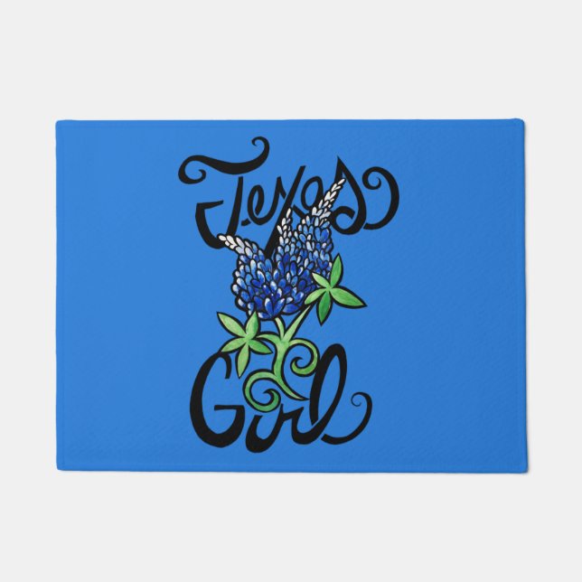 Texas Girl texas Bluebonnets Fußmatte (Vorderseite)