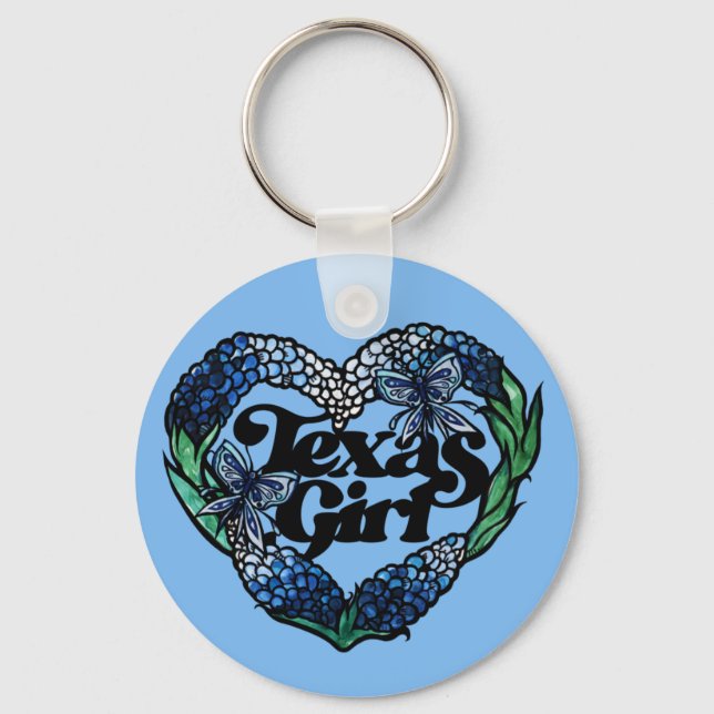Texas Girl Texas Bluebonnets Wildblume texan Schlüsselanhänger (Vorderseite)