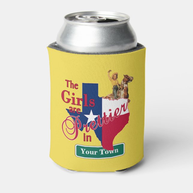 Texas Girls sind Hübscher in (INDIVIDUELLE NAME) Dosenkühler (Kanne Rückseite)