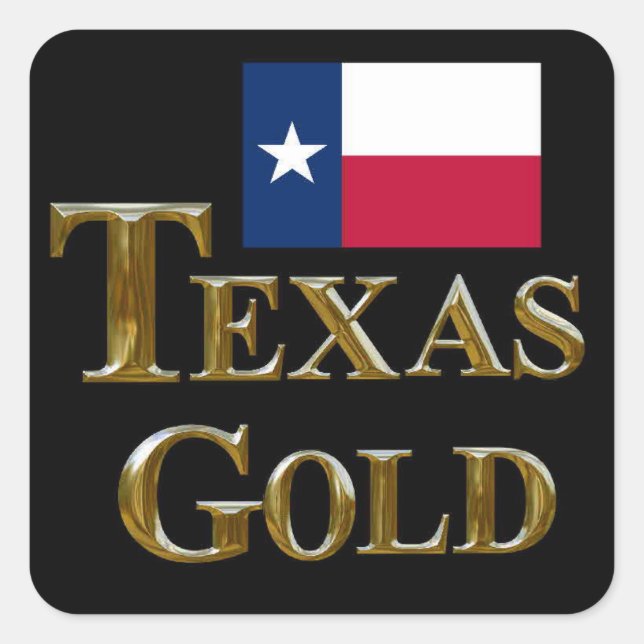TEXAS GOLD QUADRATISCHER AUFKLEBER (Vorderseite)