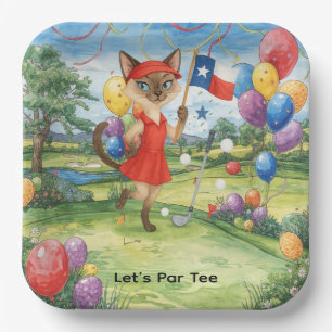 Texas Golf Birthday Party auf Grün für Katzenliebh Pappteller