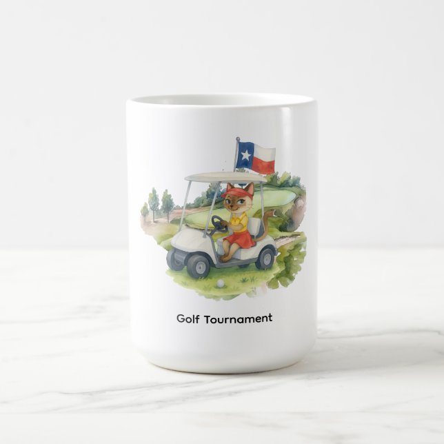 Texas Golfer Driving Golf Car Kaffeetasse (Mittel)