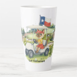 Texas Golfer Driving Golf Car Milchtasse