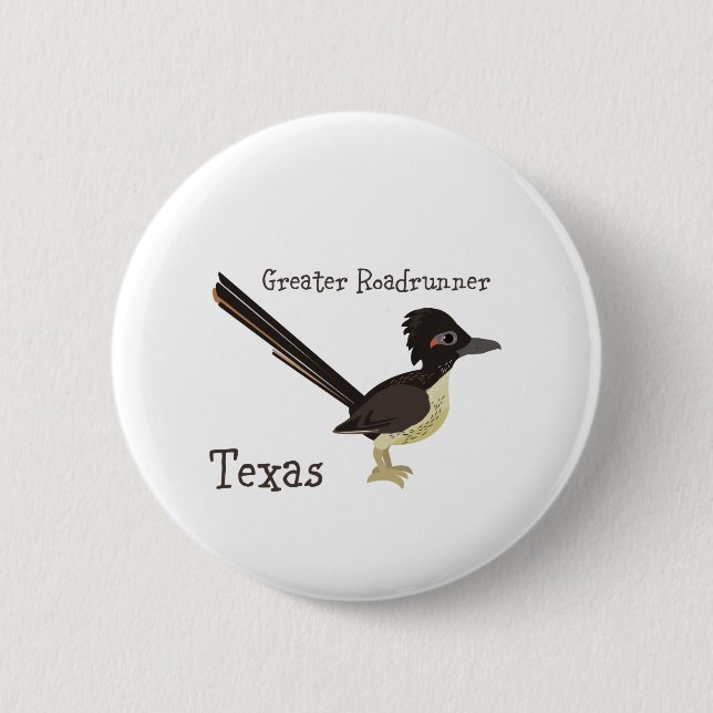 Texas Greater Roadrunner Button (Vorderseite)