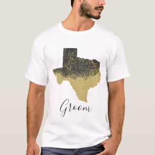 Texas Groom Black und Gold Image T-Shirt