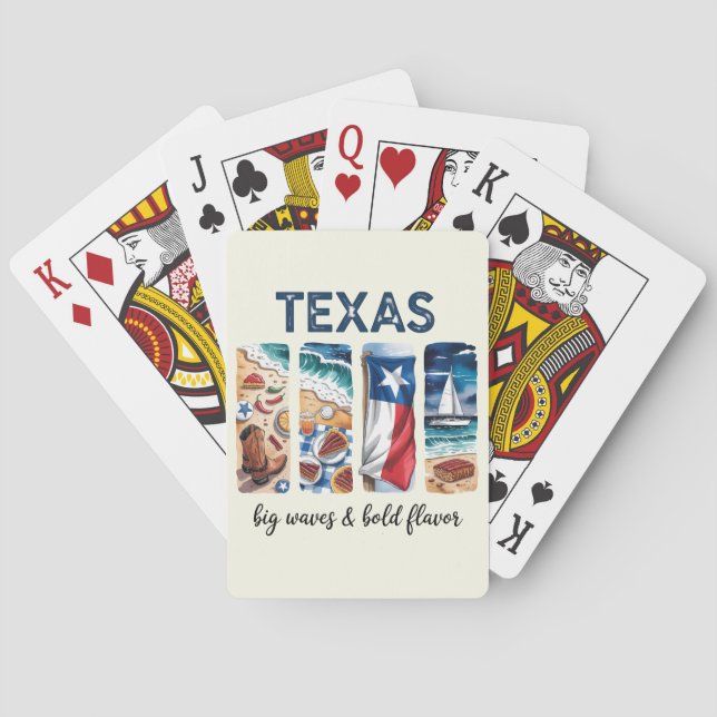 Texas - Große Wellen und feiner Geschmack Spielkarten (Rückseite)