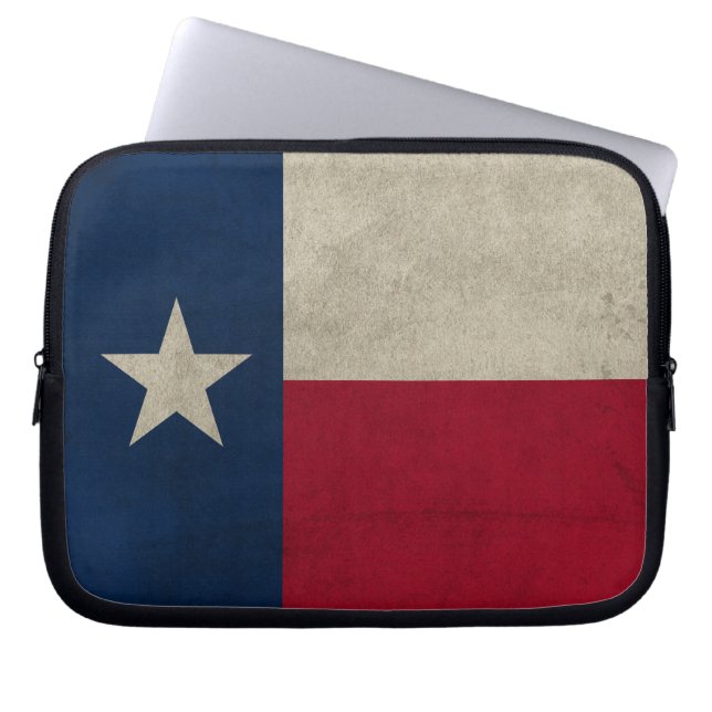 Texas Grunge - Lone Star Flag Laptopschutzhülle (Vorderseite)