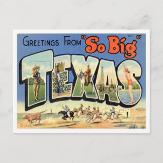 Texas Grußworte von US-Staaten Postkarte
