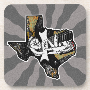 Texas Guitar Getränkeuntersetzer