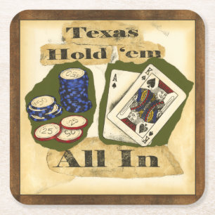 Texas halten sie Hand mit König und As Rechteckiger Pappuntersetzer