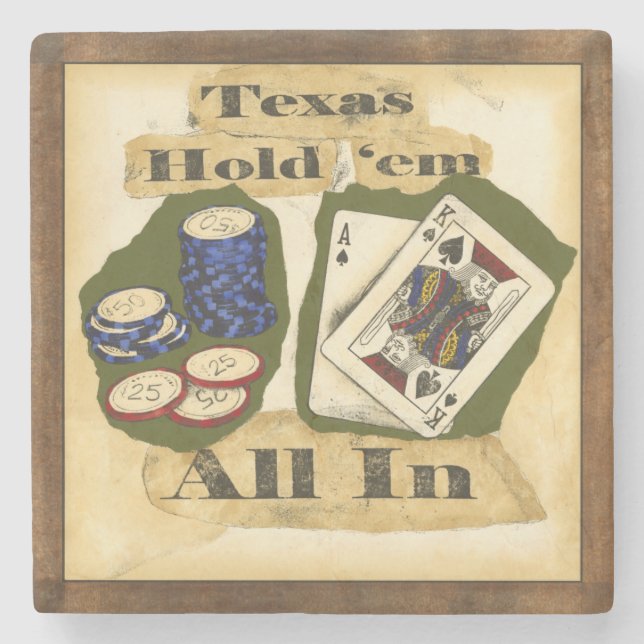 Texas halten sie Hand mit König und As Steinuntersetzer (Vorderseite)