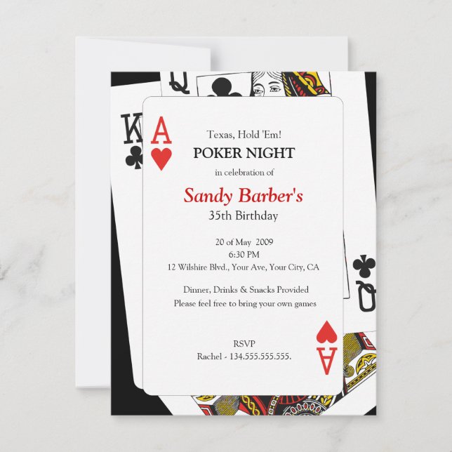 Texas halten sie Poker-Nacht - Party Einladung (Vorderseite)